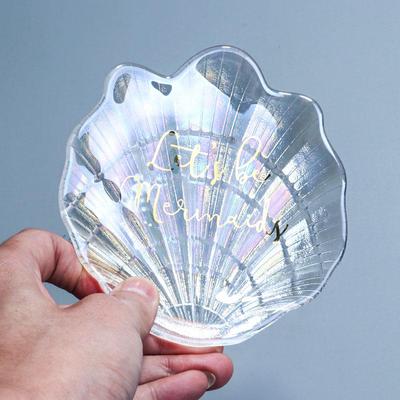 Artistic Mermaid Glass Plate: Vibrant Props for Nail Art & Jewelry Display