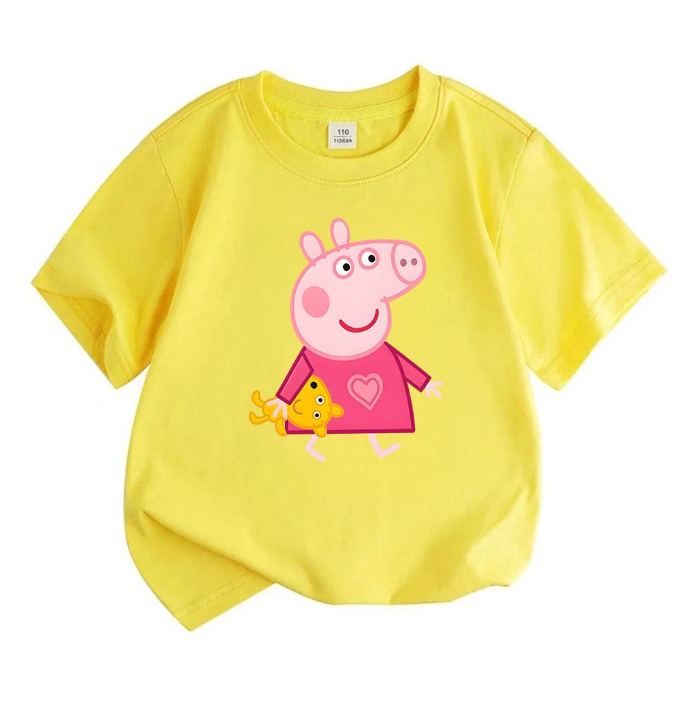 Kids Boys Girls 100% Cotton Short Sleeve Crew Neck T-Shirt,