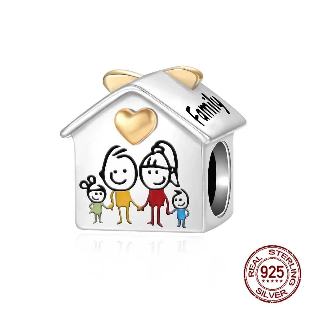 925 Silver Family Grandma Love You Mother Beads Pandent Charm Fit 4MM Hole Diameter Bracelet DIY Bead Ms Jewelry Gift