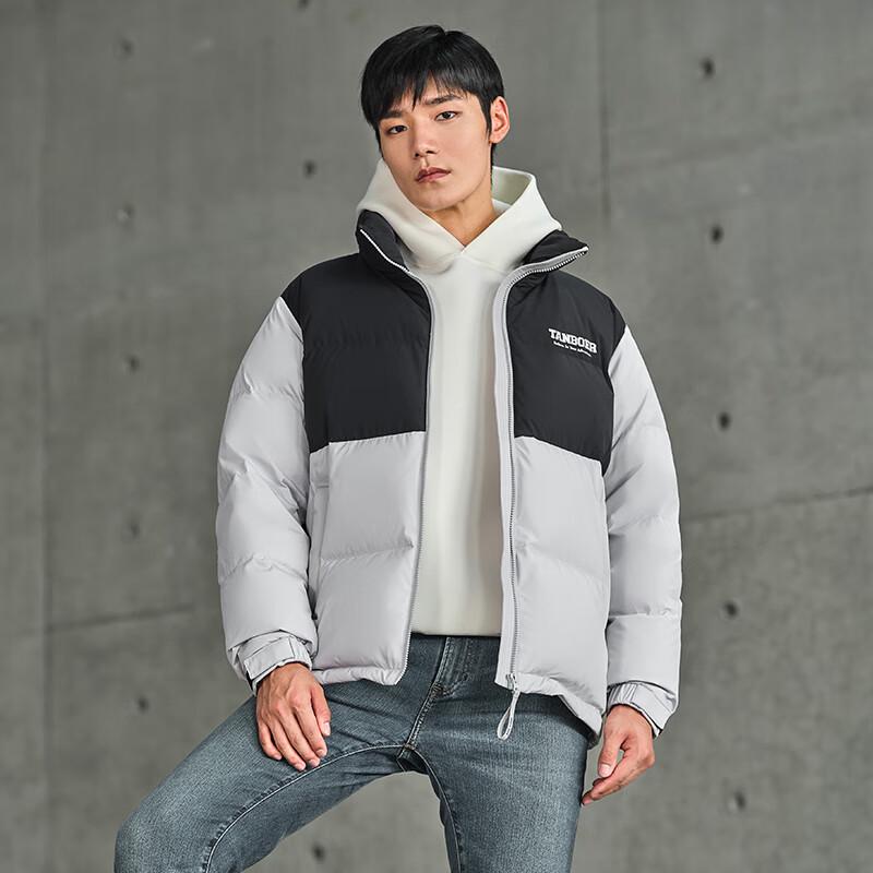Tanboer Unisex Stand Collar Color Block Thick Down Jacket TD236322