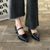 Women's High-heeled Pointy Pumps Spring New Pointed Toe Party Shoes Woman Simple Thick Heeled Ladies Thick Single Shoes