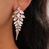 Full Drill Tassel Earrings Round Rice Bead Dangle Earrings Light Luxury Stud Earrings  Bride