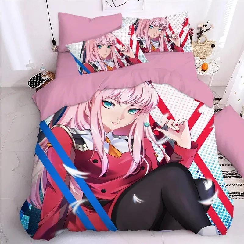 Darling In The Frank XX Bedding Sets Japan Anime Game Figure 3D Printed Duvet Cover Sets Twin Queen King Single Size Bedclothes