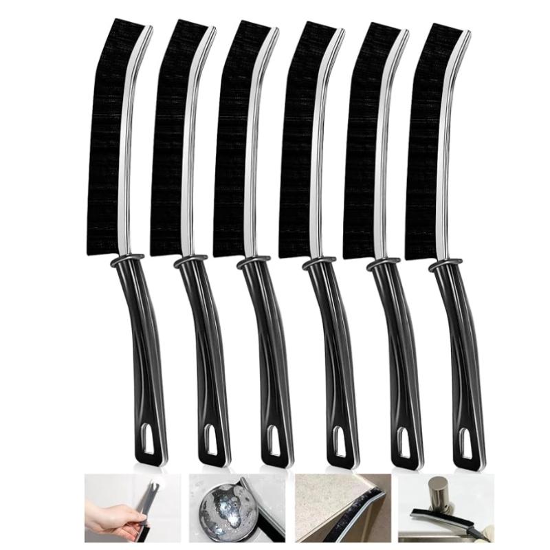 

Щетка для чистки щелей, Щетка для чистки щелей с жесткой щетиной, Инструмент для чистки зазоров, Щетка для чистки щелей в ванной комнате, Многофункциональная щель 6pcs чёрный