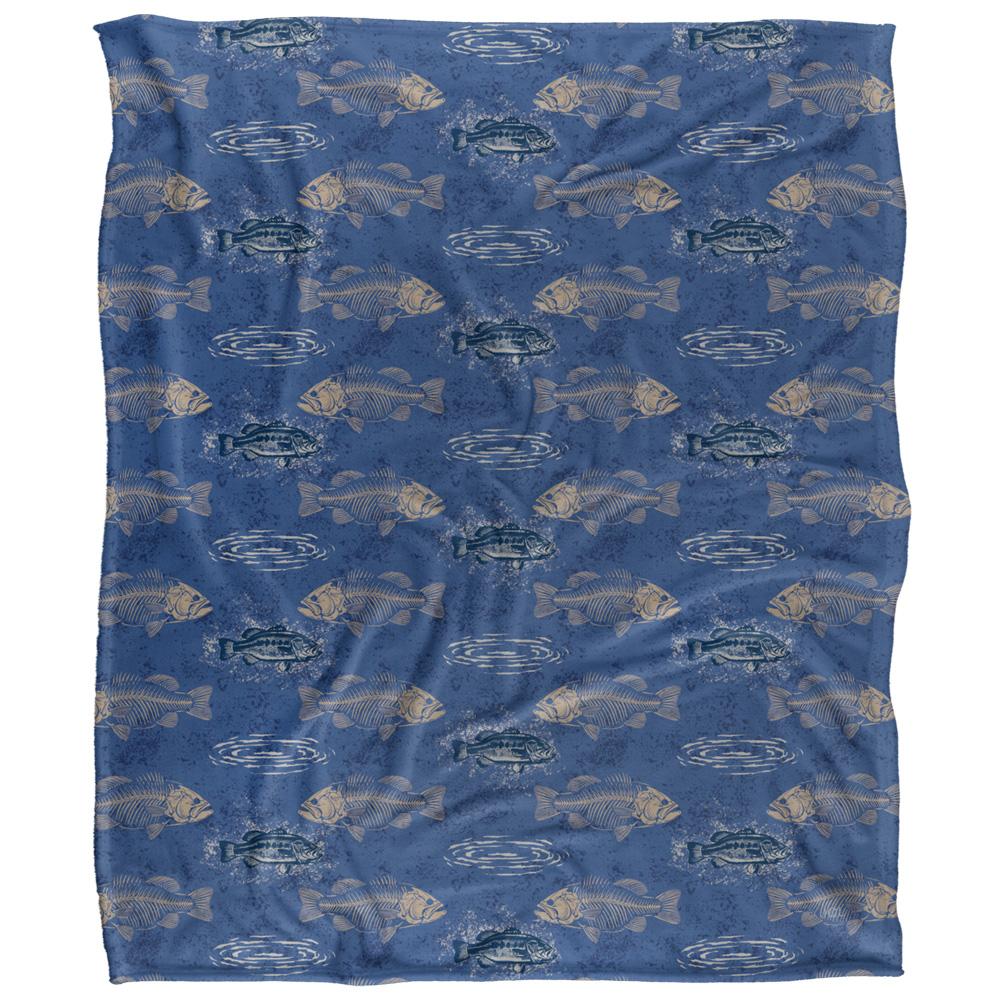 JQ Licensing Silky Patterned Fishing Supersoft Blanket