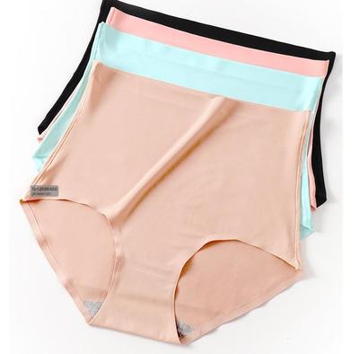 Women's Plus Size Briefs High Waist Ice Silk Seamless Underwear Large Panties Undershorts XL 2XL 3XL 4XL 5XL 6XL