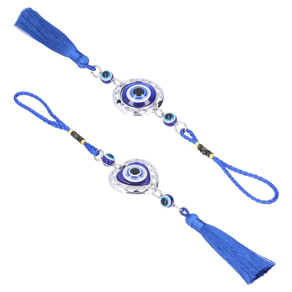 5Pcs Evil Eye Pendant Coloured Glaze Blue Tassel Exquisite Design Good Luck Evil Eye Decor for Room 