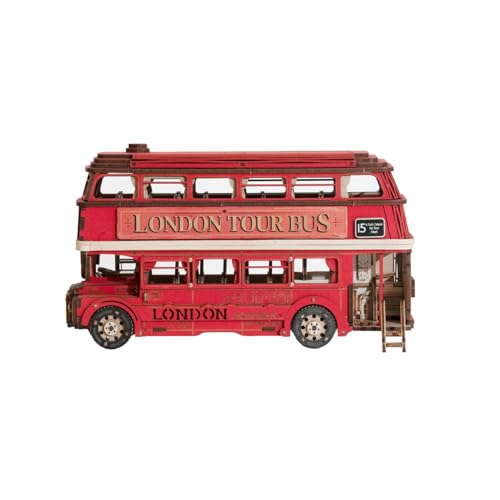Tsukurundesu® 3D Wooden Puzzle Ornament Series (London Bus) with Japanese Instructions