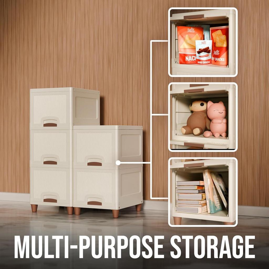 Mehrzweck-Organizer | Modulare Aufbewahrungsbox für Kleidung, Küche, Schlafzimmer & Wohnzimmer | Stapelbares Regal, Platzsparender Kleiderschrank