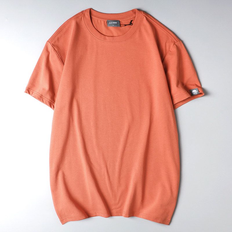 High-Quality Export Pure Color Basic Short-Sleeve T-Shirt for Men, Simple Casual Summer Round-Neck Half-Sleeve Undershirt