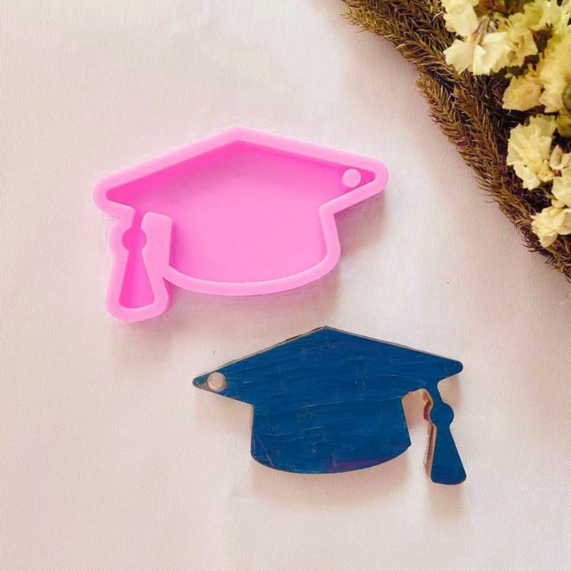 Graduation Hat Keychain Epoxy Resin Mold Handmade Hanging Pendant Decorations Silicone Mould DIY Crafts Jewelry Mould