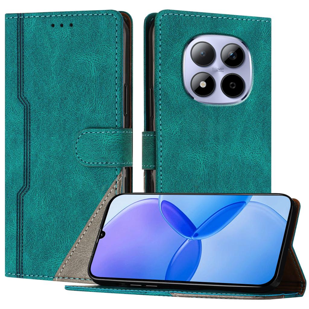 For Xiaomi Redmi Note 15 Pro 5G Leather Case Triangle Patchwork Wallet Stand Shockproof Phone Cover