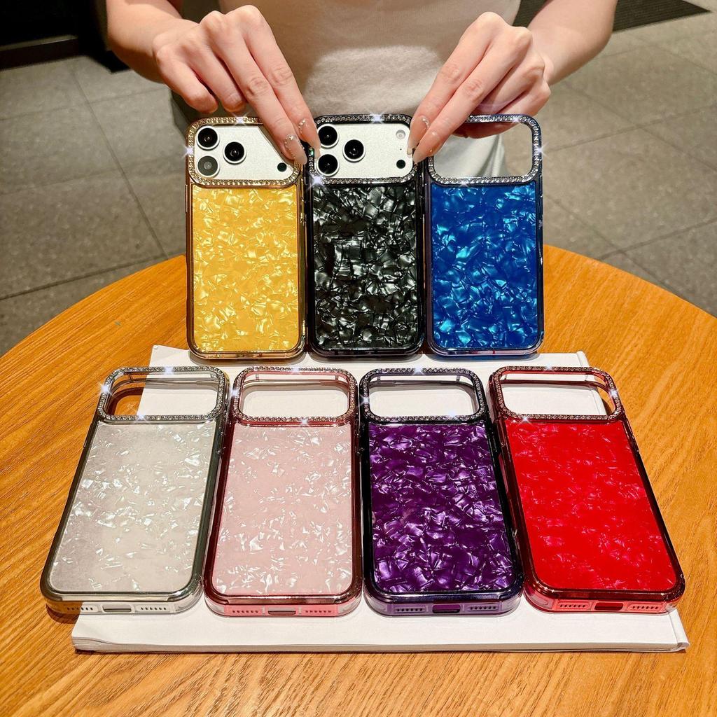 Rhinestone Electroplated Phone Case for iPhone 17 Pro Max – Shiny, Anti-Fall Soft Shell Cover