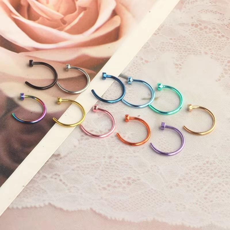 Stainless Steel C-Shaped Fake Lip Ring Non-Piercing Nose Ear Clip Body Piercing Jewelry