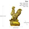 Aris & Juno Brass Rooster Feng Shui Statue – Chinese Good Luck & Prosperity Figurine for Entryway, Home Office Desk or Shelf Decor, Gift for Boss,