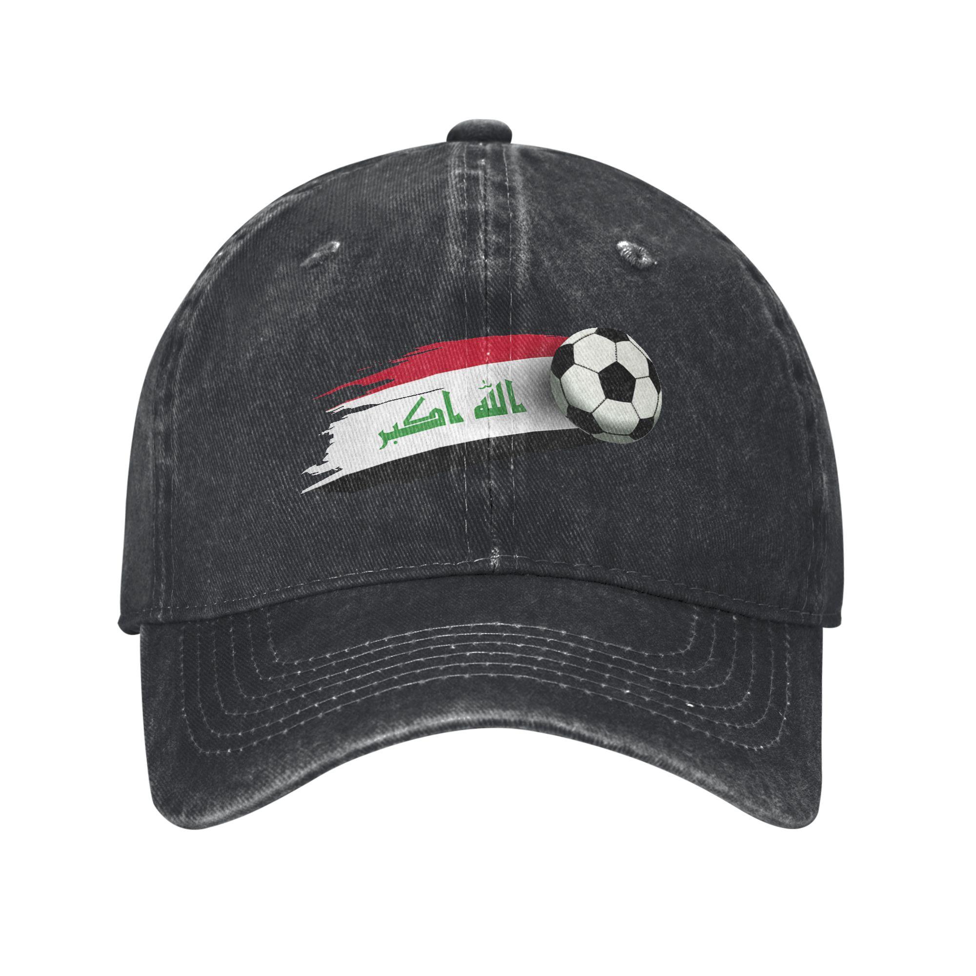 Iraq Flag Print Caps Unisex Women Cotton  Trucker Hat Lerisure Wear Baseball Cap Adjustable Adjustable