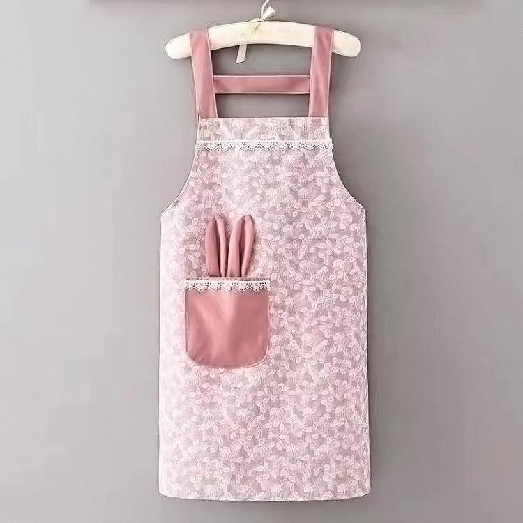 Apron Prevents Oil Stains Dirt Little Rabbit Pattern Lace Unisex Gift Design