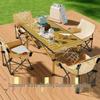 Portable Outdoor Folding Table and Chairs Set - Compact Egg Roll Design for Camping and Picnics