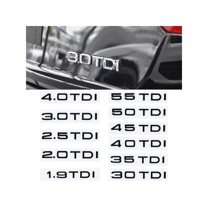 3D ABS Letters 2.0TDI 2.5TDI 3.0TDI 35TDI 40TDI 45TDI 50TDI Emblem for Audi A1 A3 A4 A5 A6 A7 A8 Q2 Q3 Q5 Q7 Car Trunk Sticker