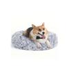 FEANDREA Dog Bed, Donut Cat Bed, Fluffy Calming Pet Bed with Removable, Washable Cover, Soft Long Plush, 70 cm, Grey