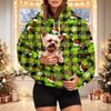 Women's Christmas Print Hoodie with Pet Pocket, Casual Long Sleeve Pullover Sweatshirt