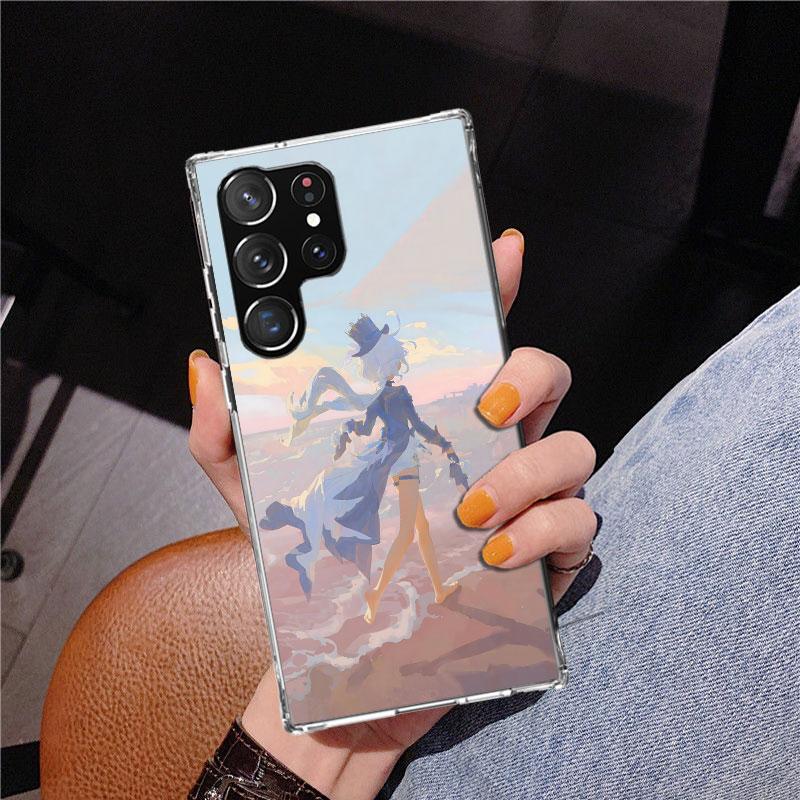 Cute Furina Genshin Impact Phnoe Case for Samsung Galaxy S26 S25 Edge S23 S24 Ultra S22 Plus S21 S20 FE Unique Cover Soft Coque
