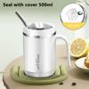500ml Tumbler Met Deksel En Rietje Vacuüm Geïsoleerde Waterfles Mokken Koffiekopjes Roestvrijstalen Thermosbeker Melk Koffiekop