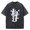 Japanese Anime Serial Experiments Lain Vintage Washed T Shirt Men High Quality Cotton Manga Short Sleeve Fashion T Shirt Women
