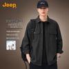 JEEP Men's 100% Cotton Loose-Fit Utility Shirt Jacket