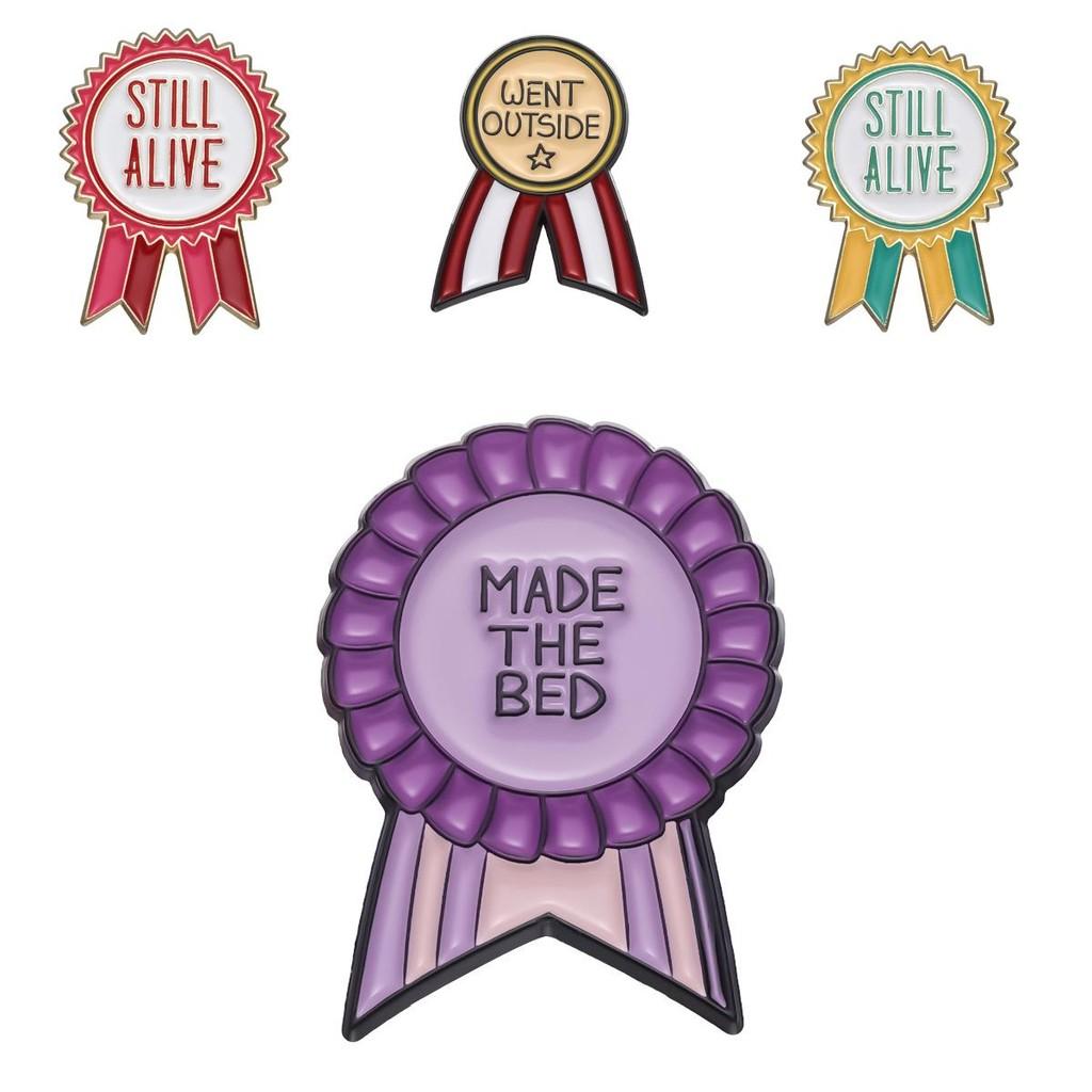 Creative Colorful Cartoon Medal Alloy Brooch Cute Animal And Letter Design Pins