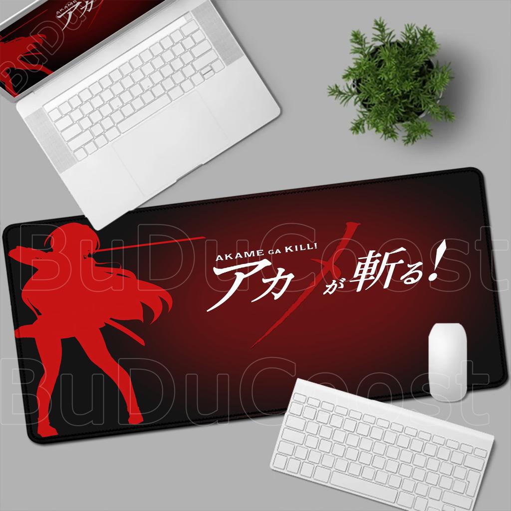Anime Akame Ga Kill Mouse Pad Natural Rubber Big xmm Esports Keyboard Pad NonSlip Desktop Setup Edge Lock Desk Mat Gift