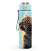 1PC Wild Leopard Animal Art Print 750ml Color Plastic Sports Water Bottle Leakproof Flip Straw Lid Suitable for Sports Office Home Use
