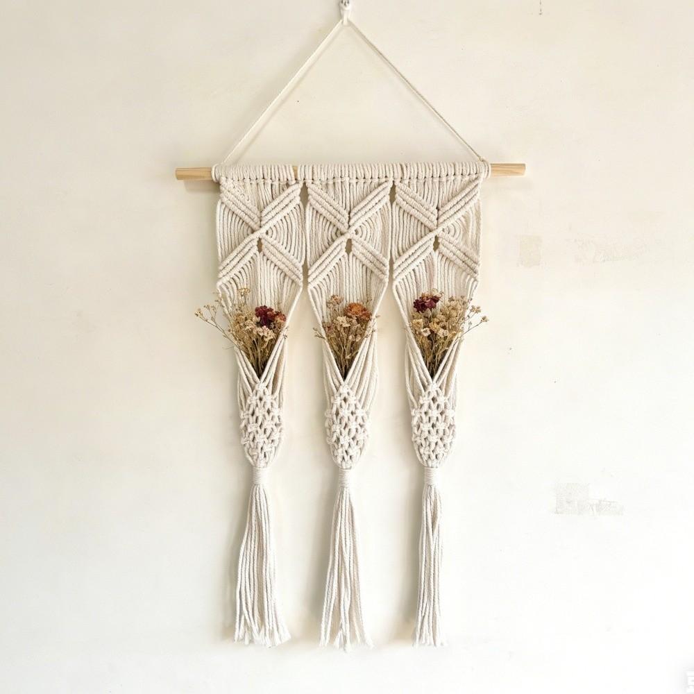 Nordic Style Handwoven Tapestry Boho Woven Tapestry Living Room Bedroom Decor Woven Basket