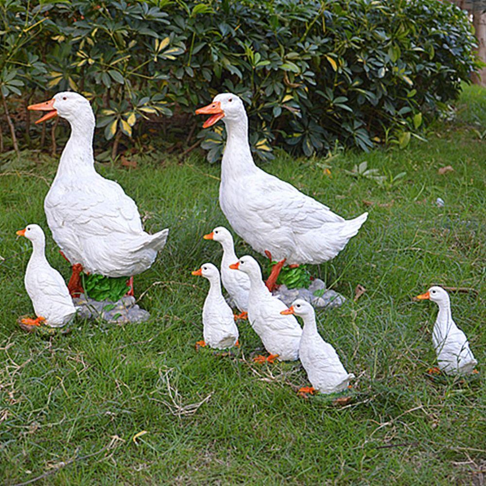 Statue Simulation Duck For Outdoor LIfelike Duck Model Resin Crafts Garden Decor Park Landscape