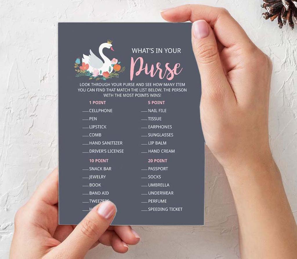 Inkdotpot Bachelorette Party Games Set Bundle Of 4(50 Sheets Each) W Miss To Mrs Gold Banner Swan Fun Bridal Shower Games