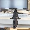 Mystery Hooded Woman Figurine Set Black Robe Faceless Girl Desktop Ornament, Gothic Witch Resin Sculpture