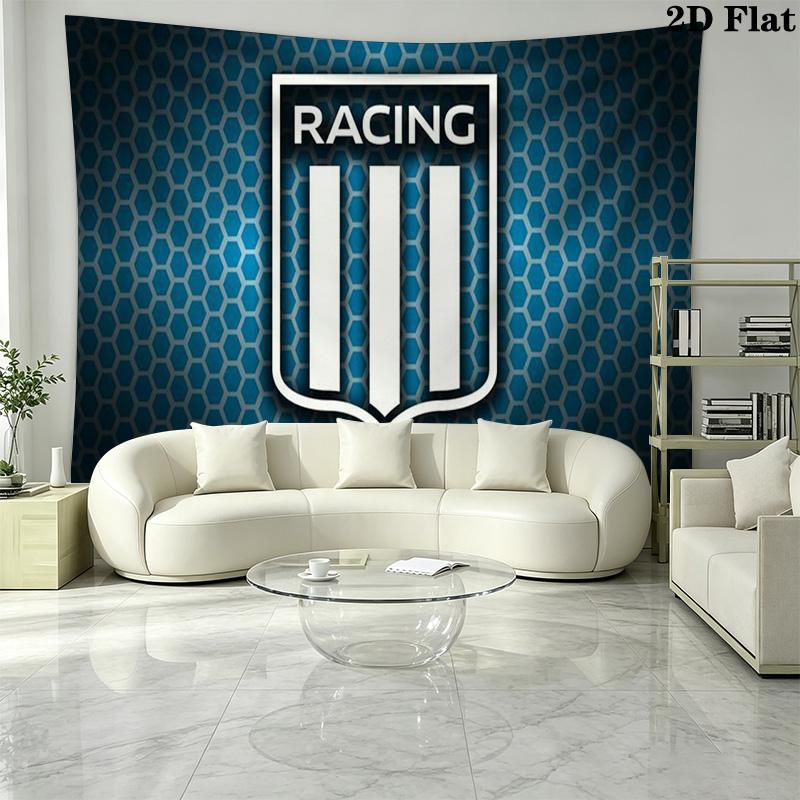 Racing Club Wall Tapestry Aesthetic Wall Hanging Printed Fabric Blanket Decorative Tapestries for Bedroom Living Room Home Decor