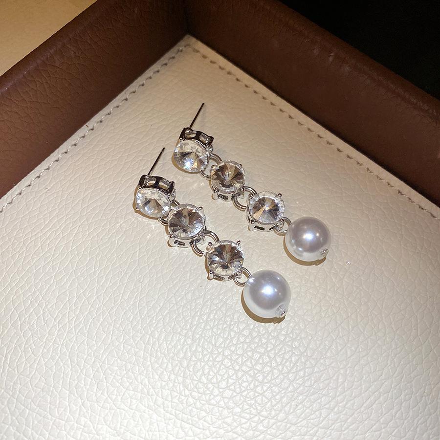 Crystal Inlaid Pearl Beaded Pendant Necklace Retro Exquisite Luxury Clavicle Chain Neck Jewelry