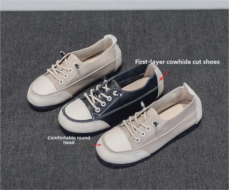 Dammockasiner i äkta kohud - Mjuk sula, bekväma vita skor för utomhus- och arbetskläder