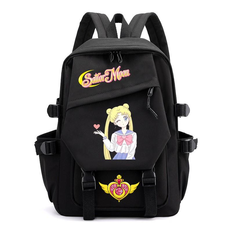 Zaino Stampa Anime Sailor Moon per Ragazzi Studenti Viaggio Leggero in Nylon Borsa Scolastica con Spallacci Imbottiti