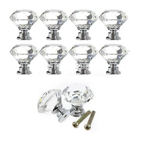 10pcs Bouton De Meuble Poignées De Tiroir Armoire Poignées En Verre