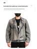 Men's Plus Size Retro Denim Jacket with Turn-Down Collar and Multi-Pockets for Spring