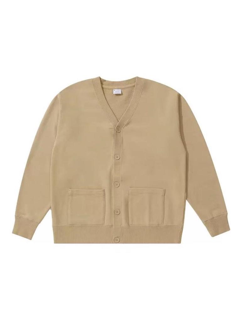 V-neck Loose Knit Cardigan for Couples - Unisex Outerwear for Spring & Autumn