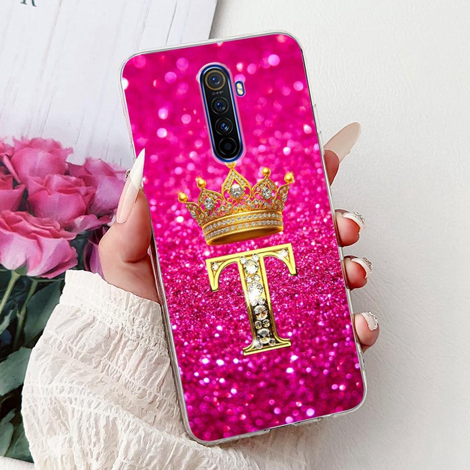 Für Realme X2 Pro Hülle RMX1931 Luxuriöse Krone Buchstaben Handyhülle Für Realme XT X 2 Pro RealmeX2 RealmeXT Hülle Weiche Silikonhülle