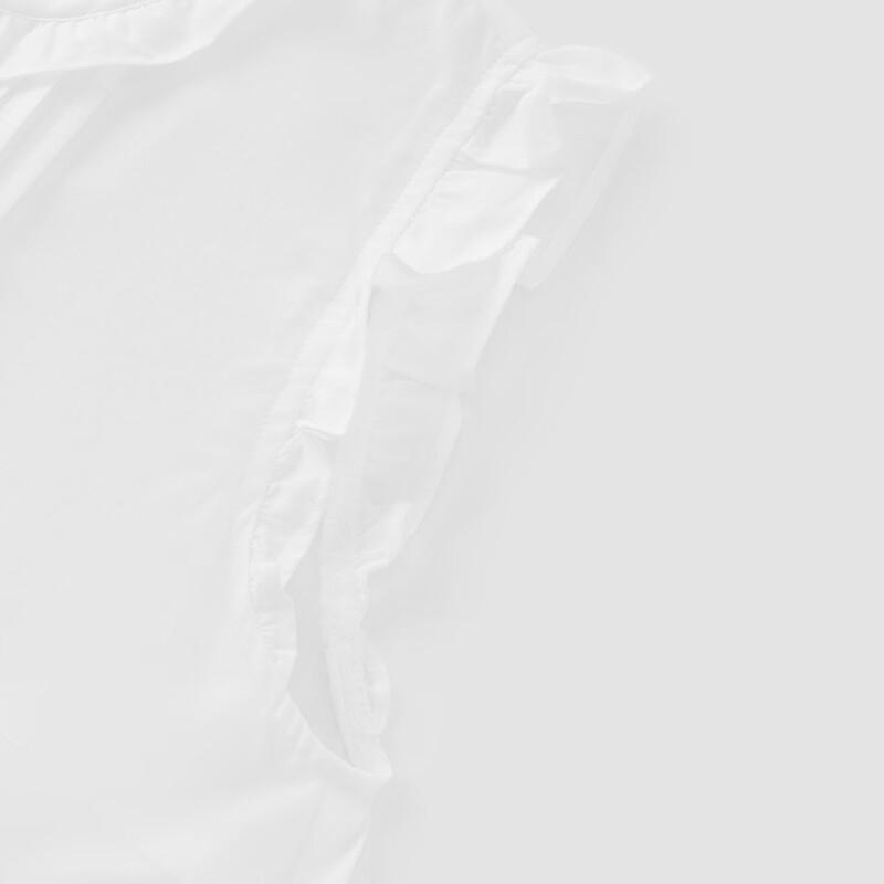 Semir Women's Embroidered Cotton Ruffle Bow Shirt