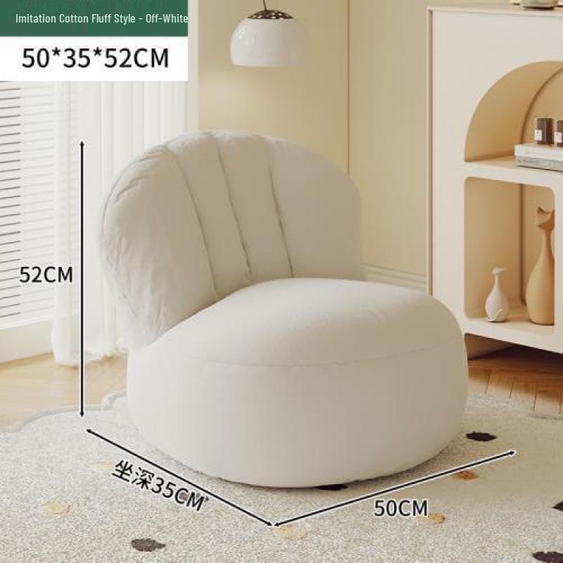 Nordic Lamb Wool White Luxury Lazy Chair - Modern Ins Style Single Sofa.