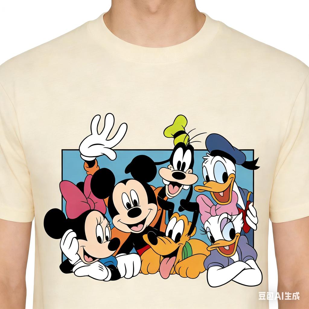 T-shirt alla moda e cool più venduta con motivo a storia di Topolino Abbigliamento T-shirt larga per adulti e bambini con girocollo