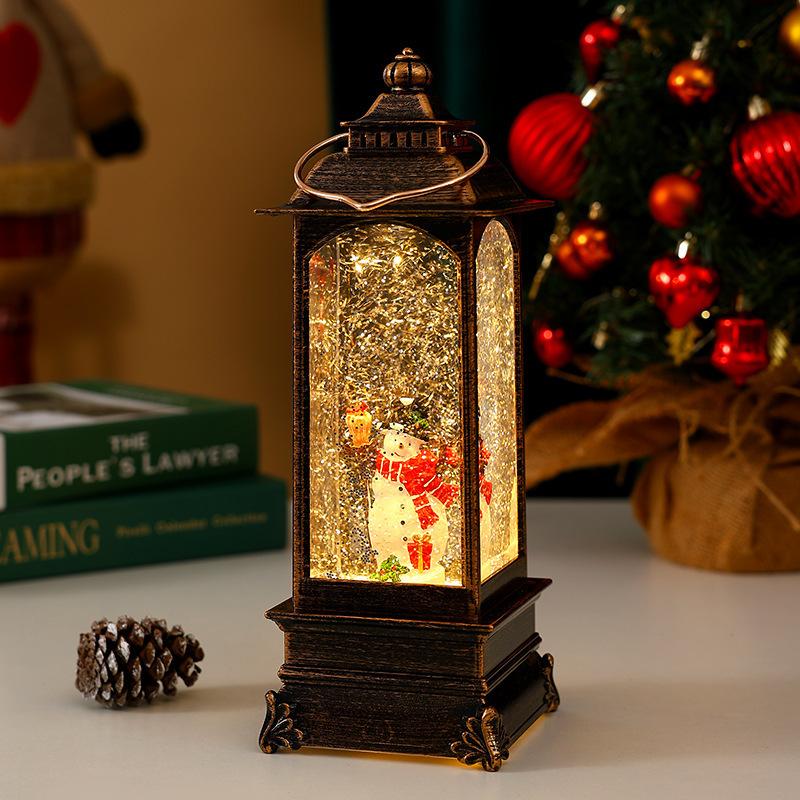 New Christmas decorations, glowing snow music box, Christmas wind lantern, Christmas gift ornaments, Santa Claus lantern