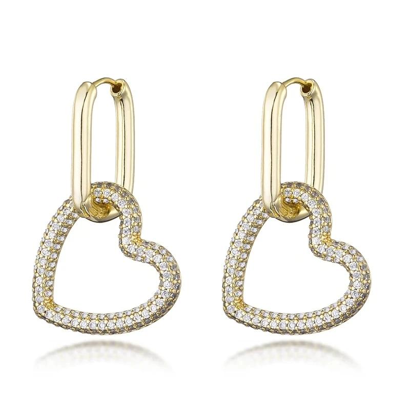 High Quality Zirconia Hoop Earrings for Women Elegant Star Copper Dangle Earrings Female Wedding Party Jewelry Couple Gift