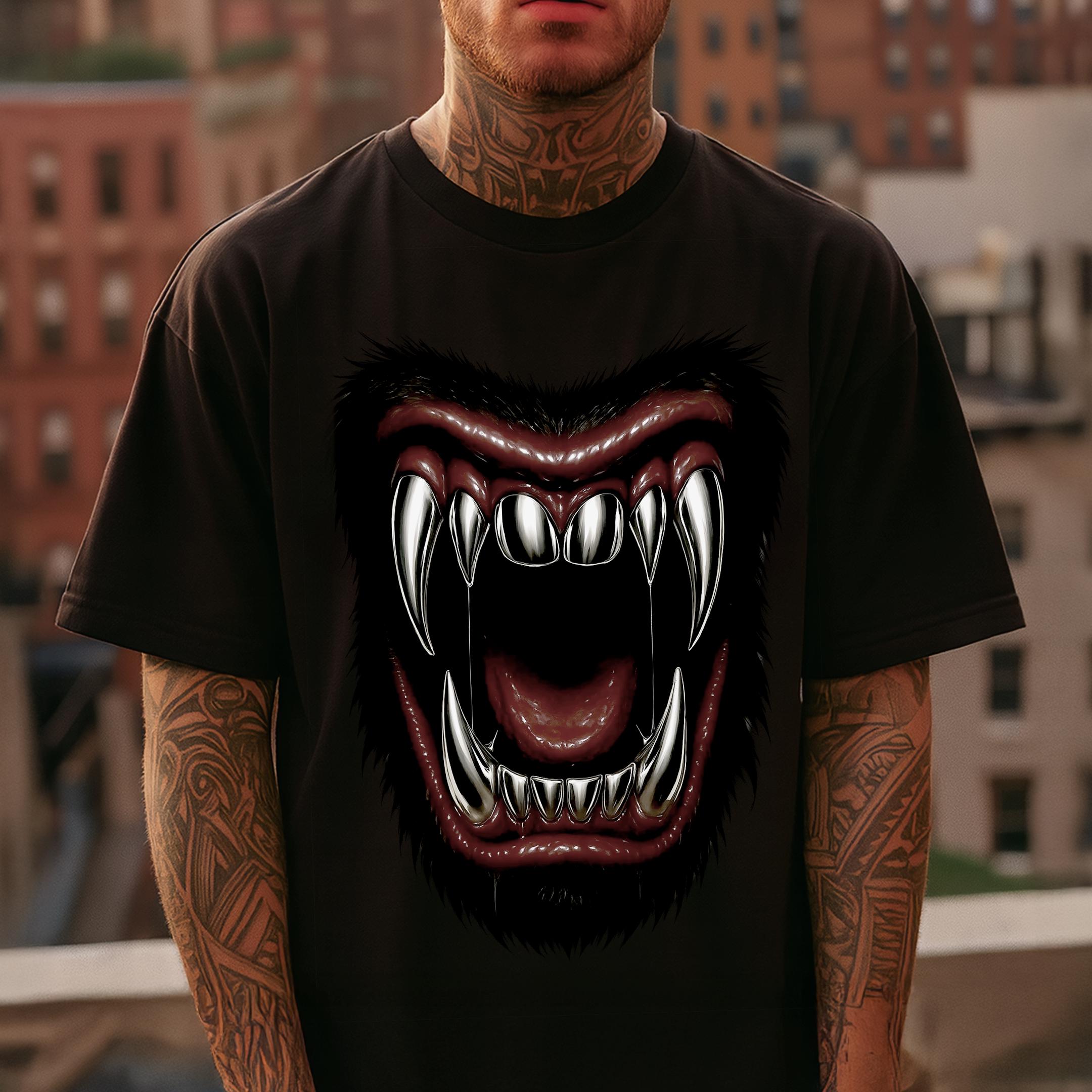 Werewolf Tee Unisex GarmentDyed Tshirt Oversized Streetwear Halloween Shirt S
